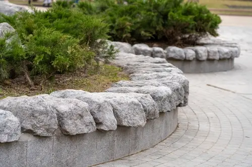 Decorative rock, gravel, and mulch layers in Murray desert landscape